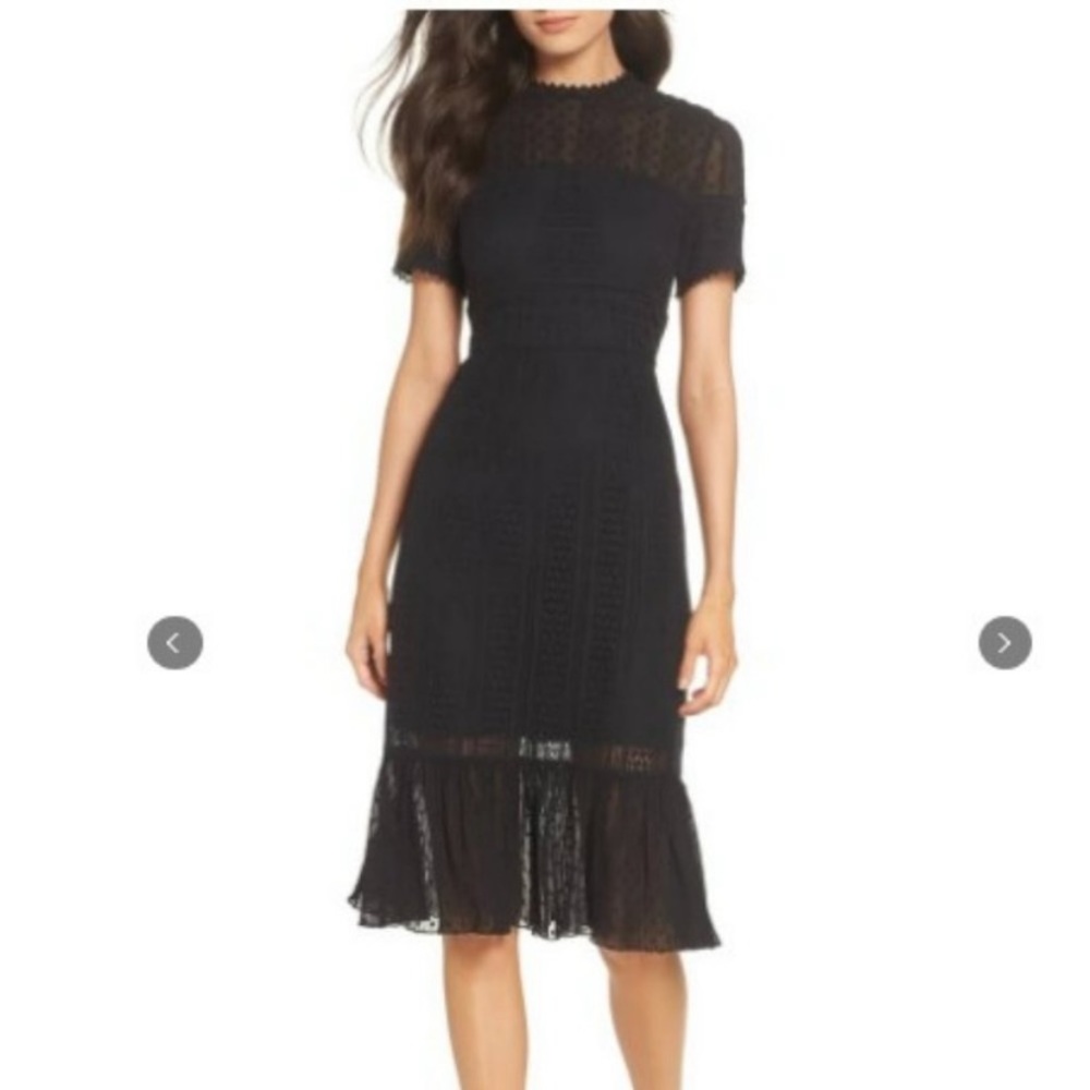 CHELSEA28 Lace & Swiss Dot Black Dress NWT - Size Medium